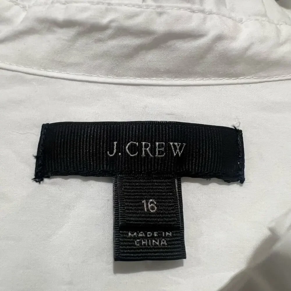 J. Crew White Casual Button-Down Shirt